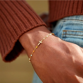 Wholesale Cross Enamel Silver Bracelets