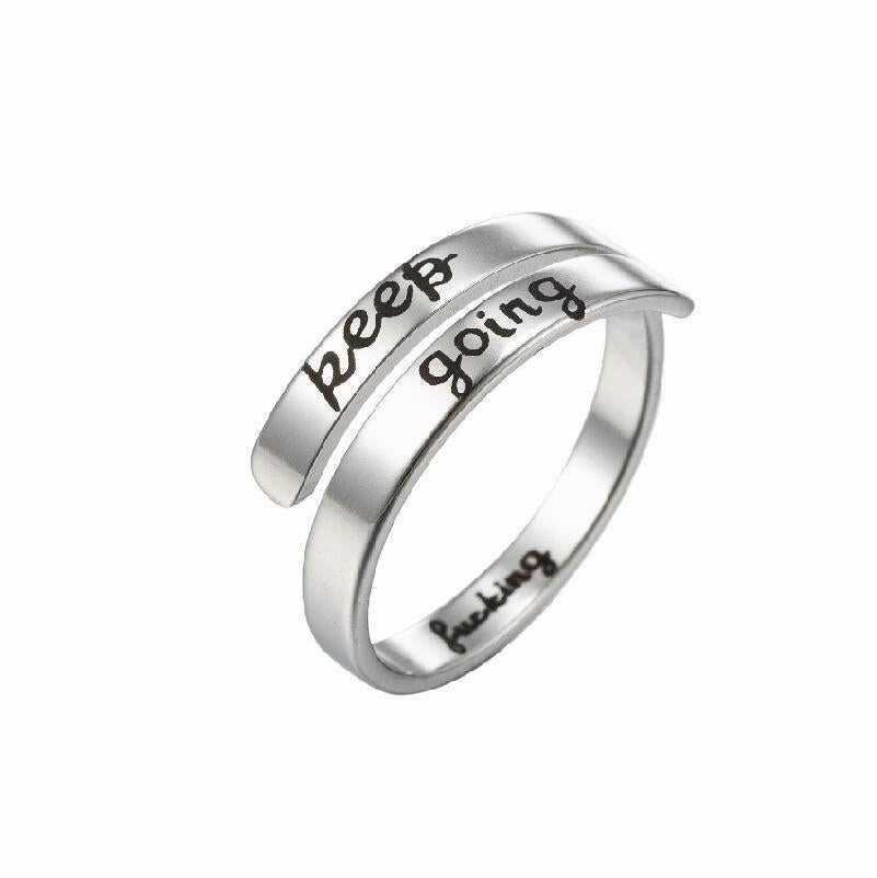 Wholesale Cross English Alphabet Titanium Steel Rings