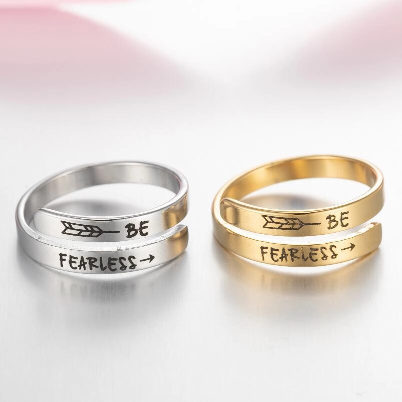 Wholesale Cross English Alphabet Titanium Steel Rings