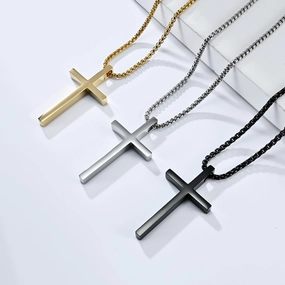 Wholesale Cross Men's and Women's Sweaters Titanium Steel Necklace