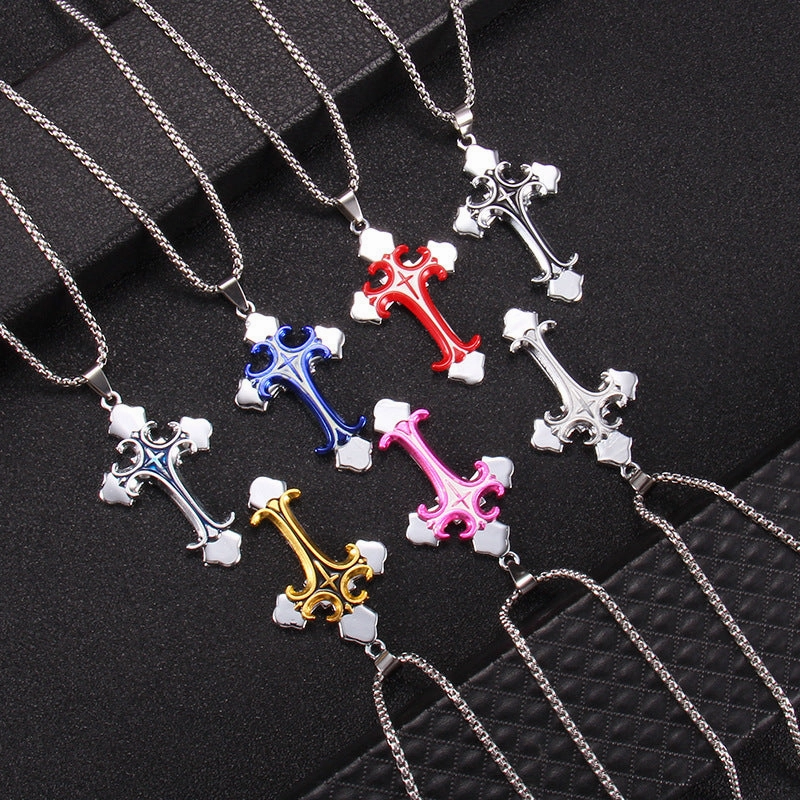 Wholesale Cross Necked Sweaters Stainless Steel Necklace