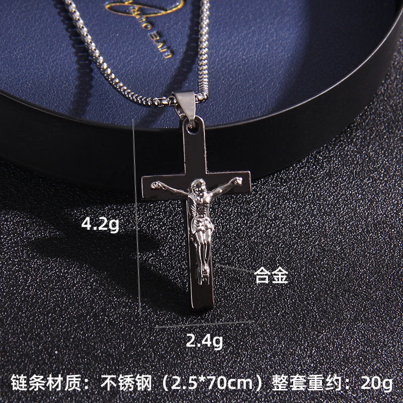 Wholesale Cross Necked Sweaters Stainless Steel Necklace