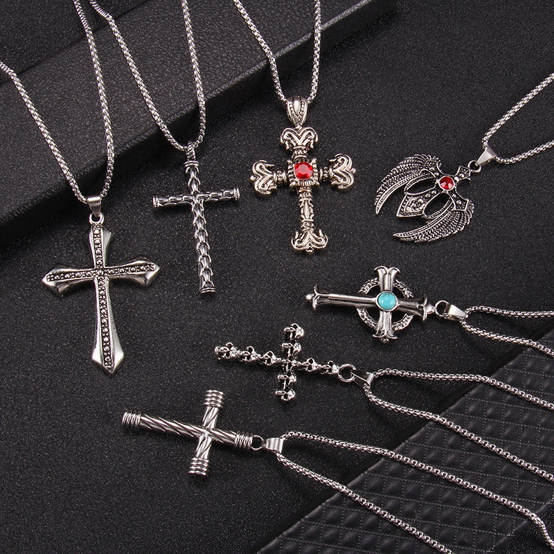 Wholesale Cross Necked Sweaters Stainless Steel Necklace