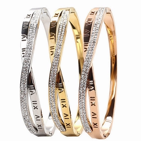 Wholesale Cross Roman Titanium Steel Hollow Bracelet