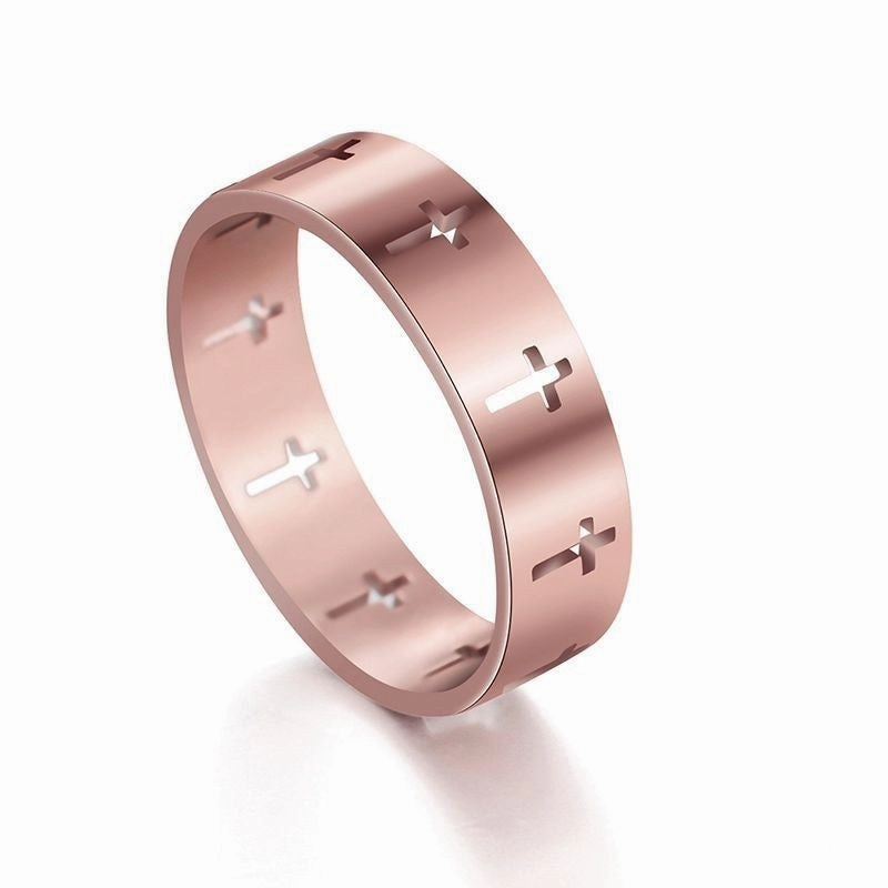 Wholesale Cross Titanium Steel Rings