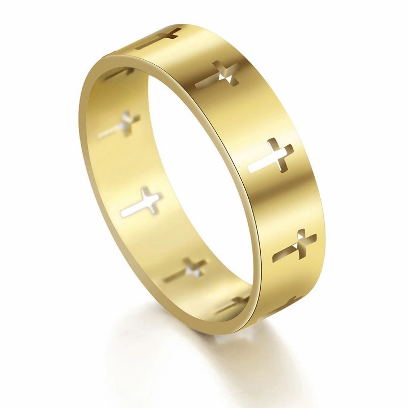 Wholesale Cross Titanium Steel Rings