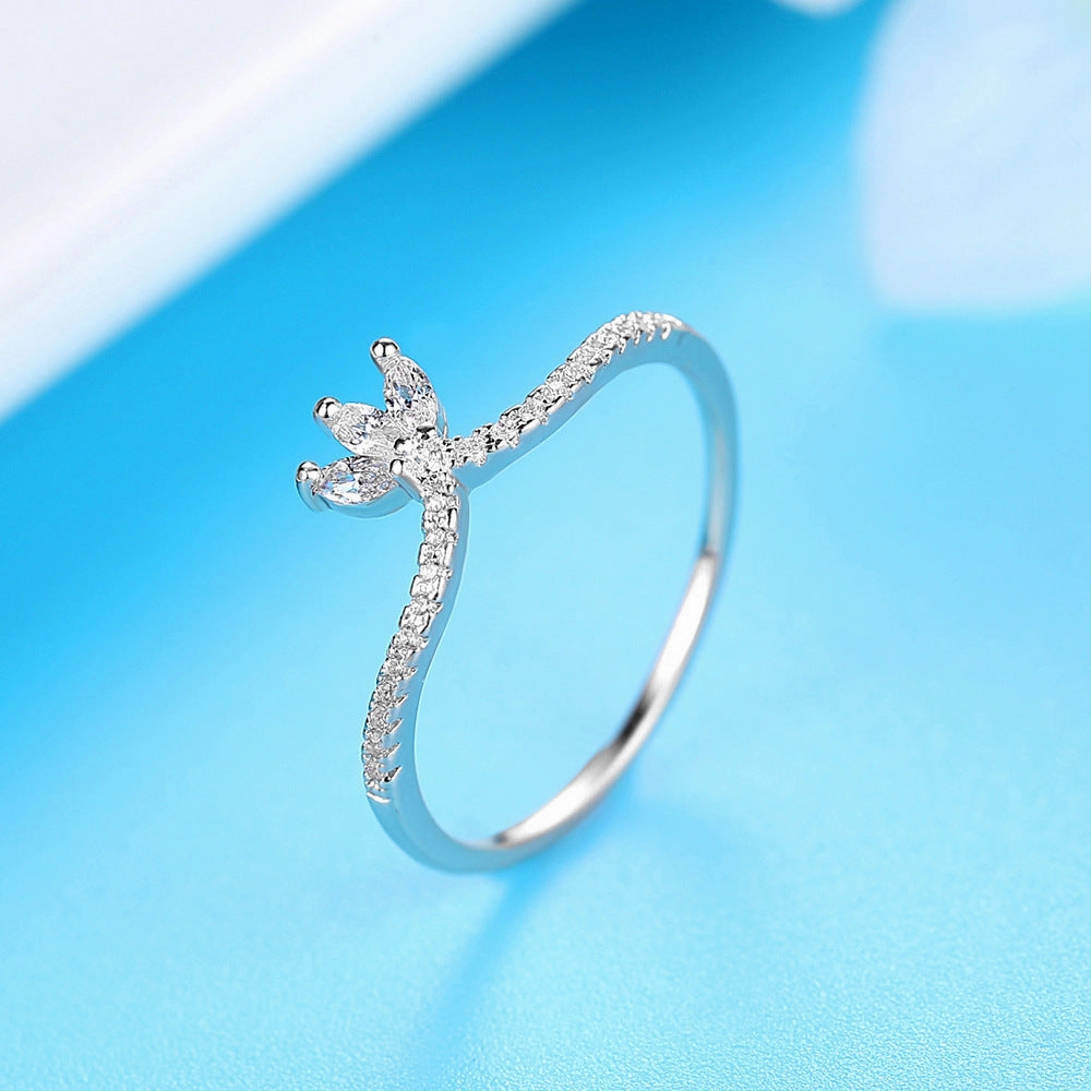 Wholesale Crown Micropaved Zircon Copper Rings
