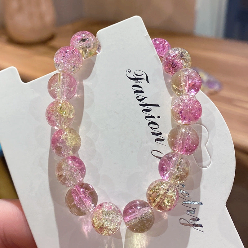 Wholesale crushed beads ice transparent two-color bracelet