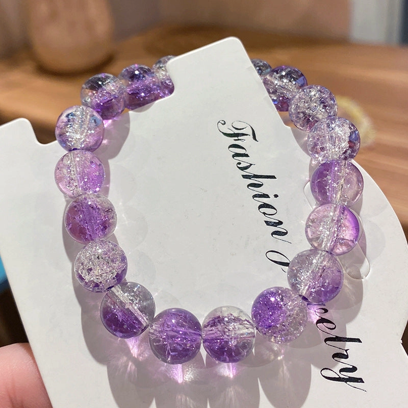 Wholesale crushed beads ice transparent two-color bracelet
