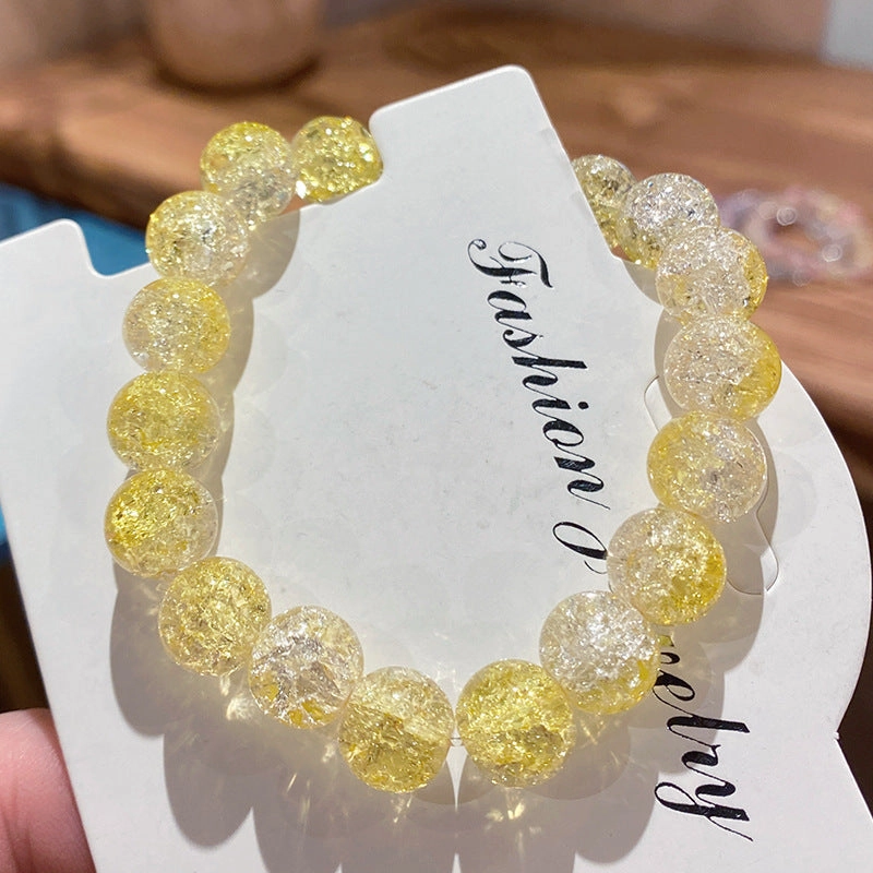 Wholesale crushed beads ice transparent two-color bracelet