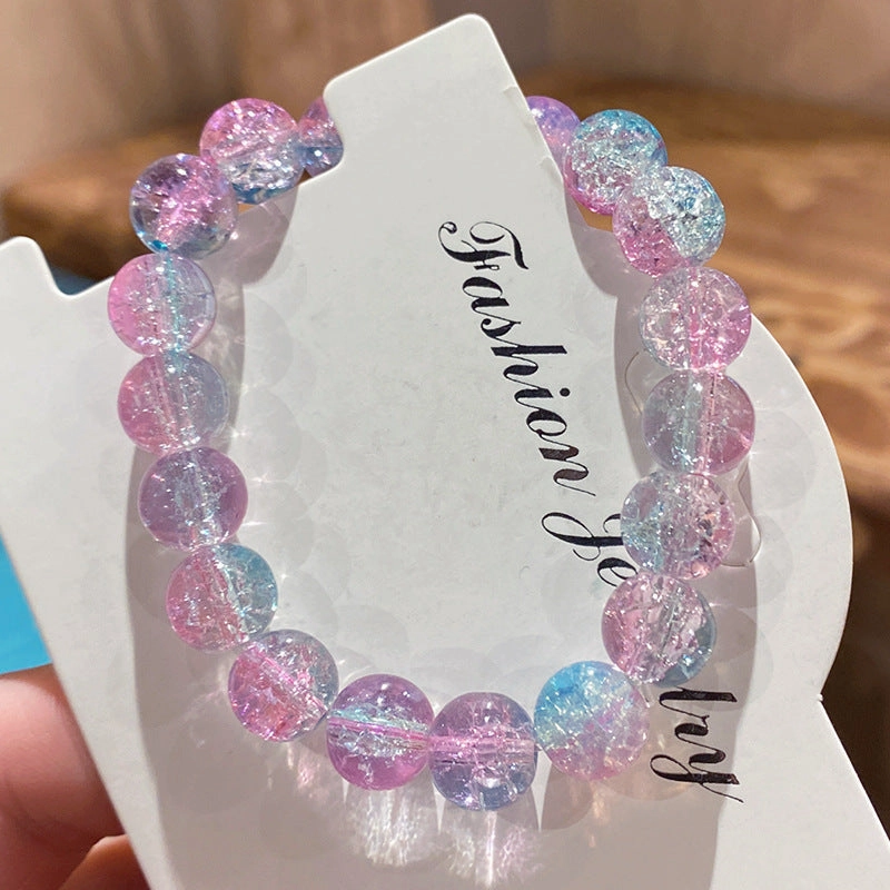 Wholesale crushed beads ice transparent two-color bracelet