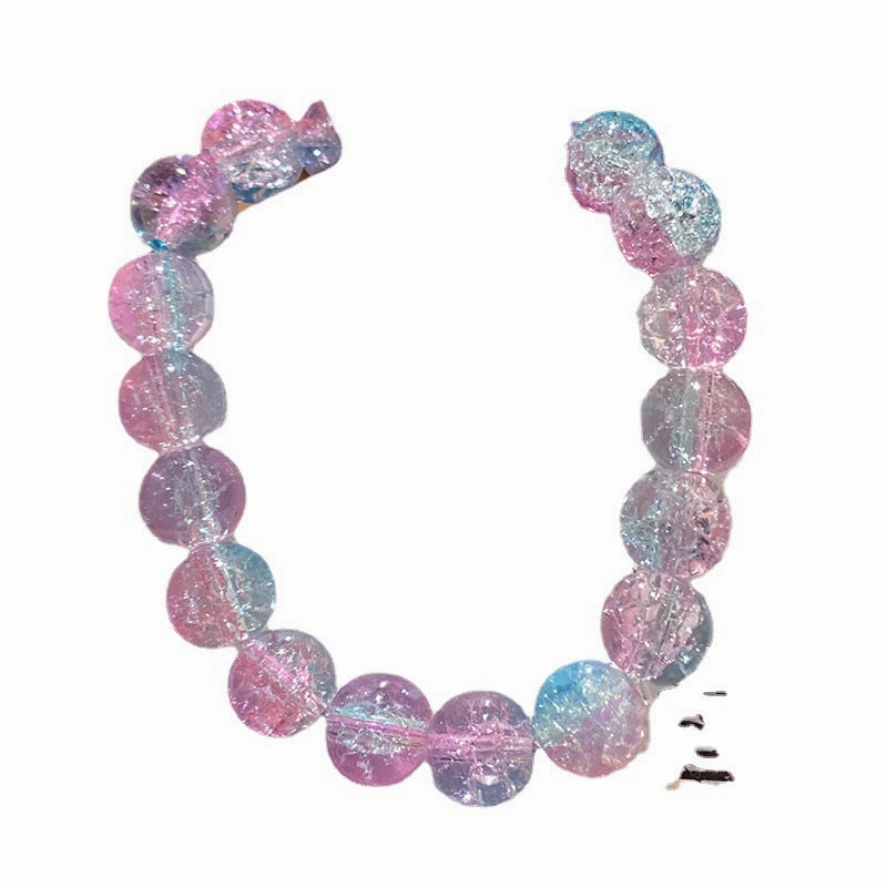 Wholesale crushed beads ice transparent two-color bracelet
