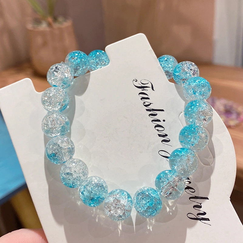 Wholesale crushed beads ice transparent two-color bracelet