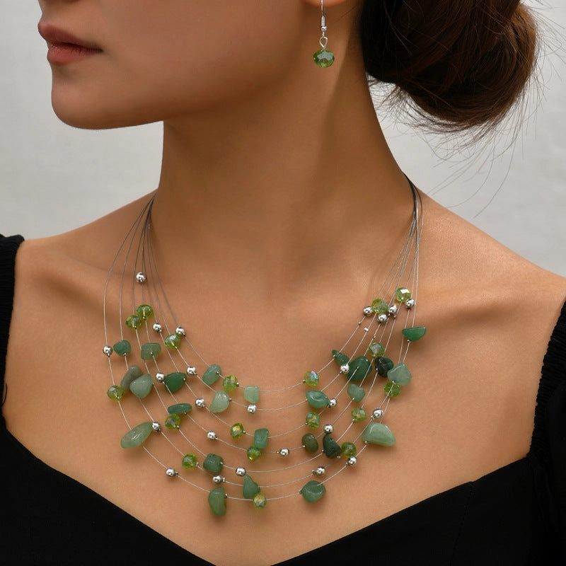 Wholesale Crushed Stone Bohemian Alloy Necklaces