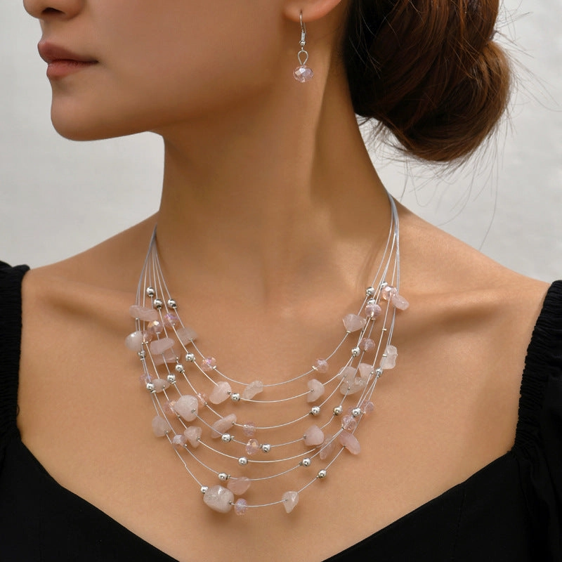 Wholesale Crushed Stone Bohemian Alloy Necklaces
