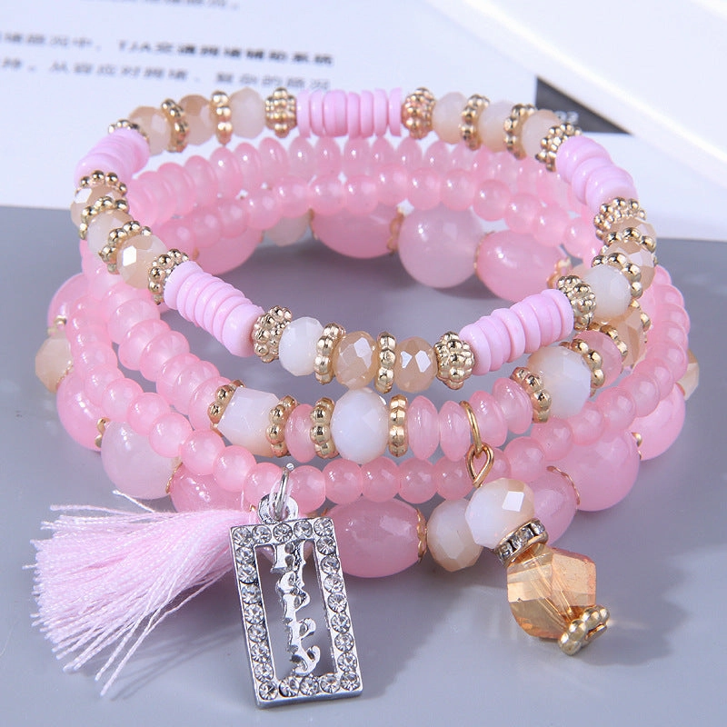 Wholesale Crystal Beads Alloy Bracelet