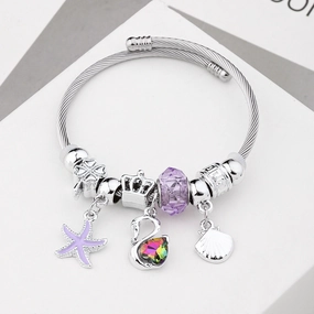 Wholesale Crystal Beads Stainless Steel Bracelet