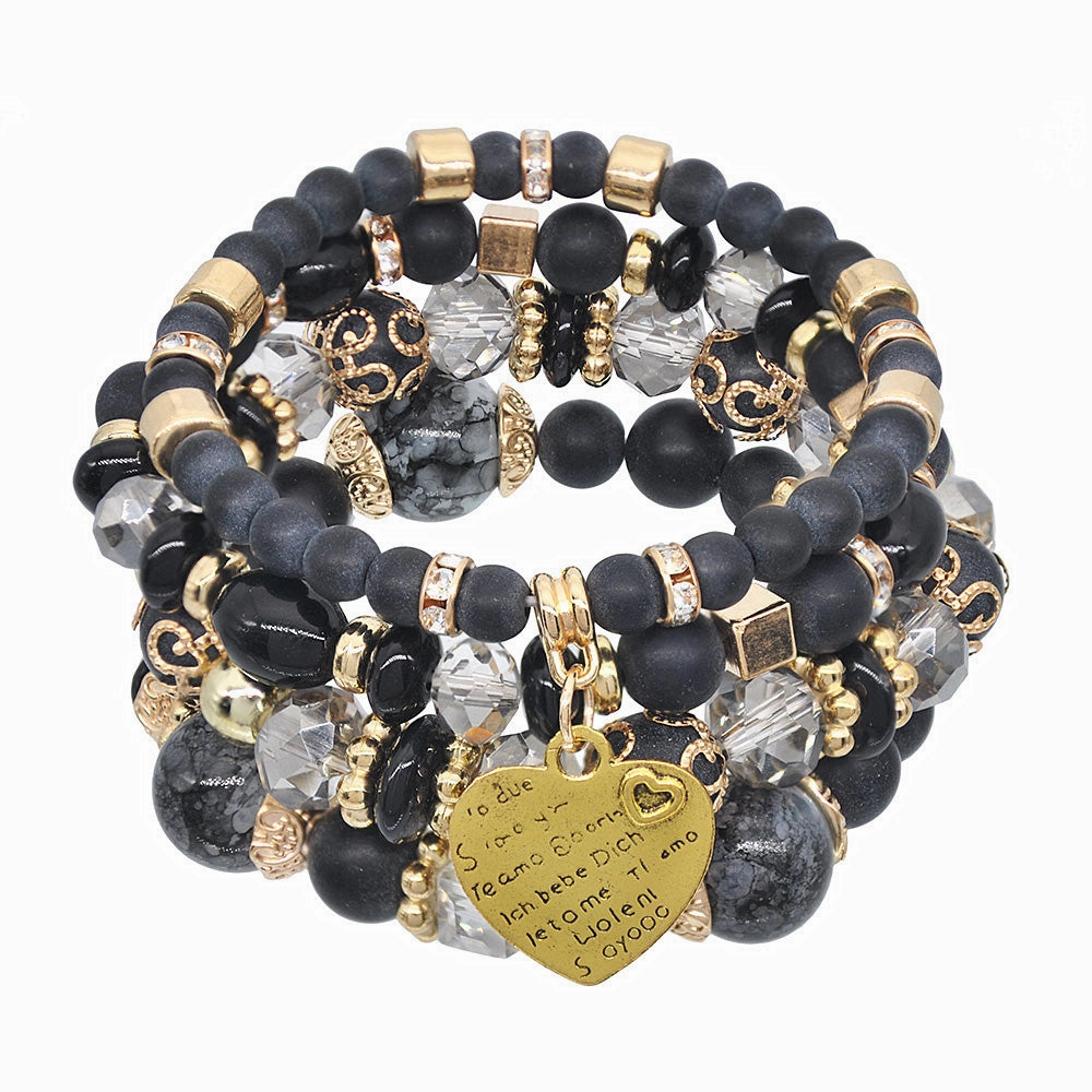 Wholesale Crystal Candy String Beads Multilayer Bracelet