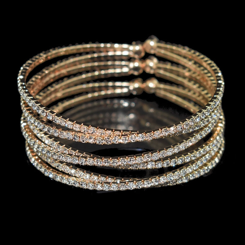 Wholesale Crystal Rhinestone Layered Bracelet Set