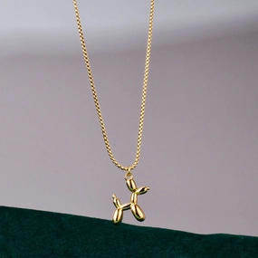 Wholesale Cute Balloon 3D Dog Alloy Necklaces