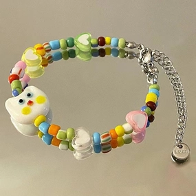 Wholesale Cute Cat Love Beads Glass Bracelet