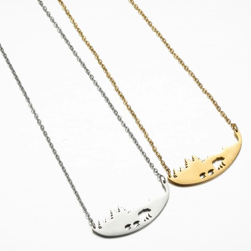 Wholesale Cute Hollow Small Animal Cat Hummingbird Wolf Necklace