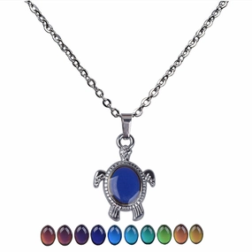 Wholesale Cute Little Sea Turtle Temperature Sensing Color Changing Necklaces