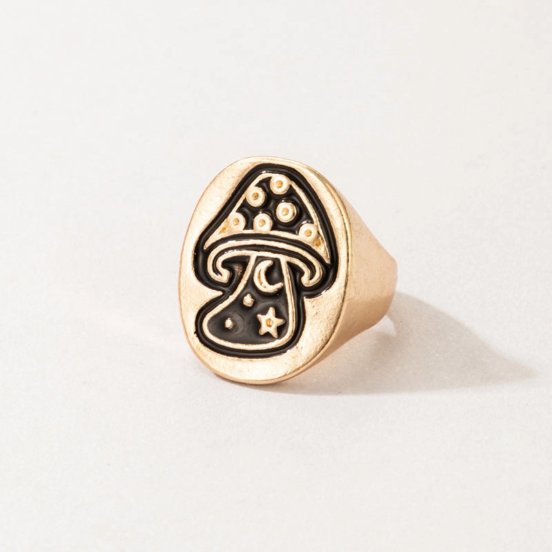 Wholesale Cute Mushroom Alloy Rings Set of 3