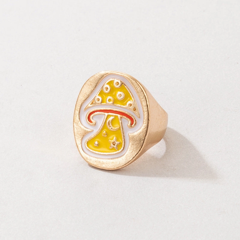 Wholesale Cute Mushroom Alloy Rings Set of 3