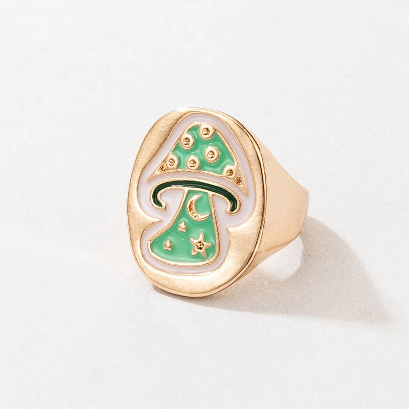 Wholesale Cute Mushroom Alloy Rings Set of 3