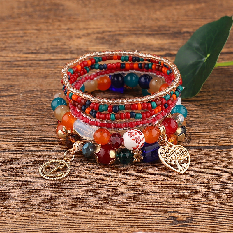 Wholesale Cute Pendant Multilayer Beaded Bracelet