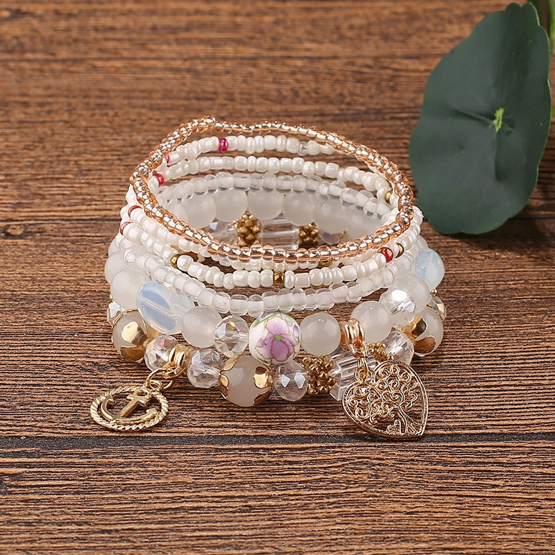 Wholesale Cute Pendant Multilayer Beaded Bracelet