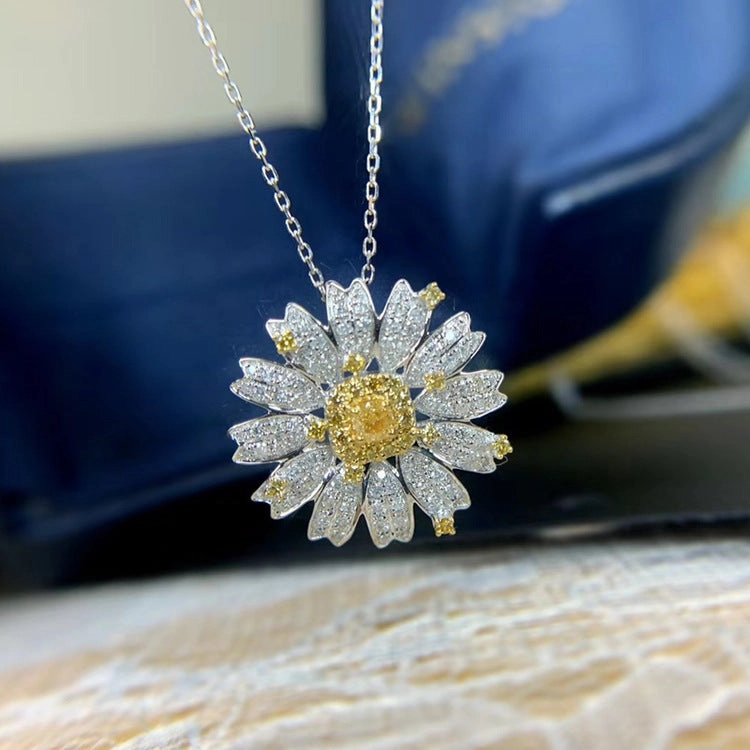 Wholesale Daisy Copper Rings Necklace Jewelry Set