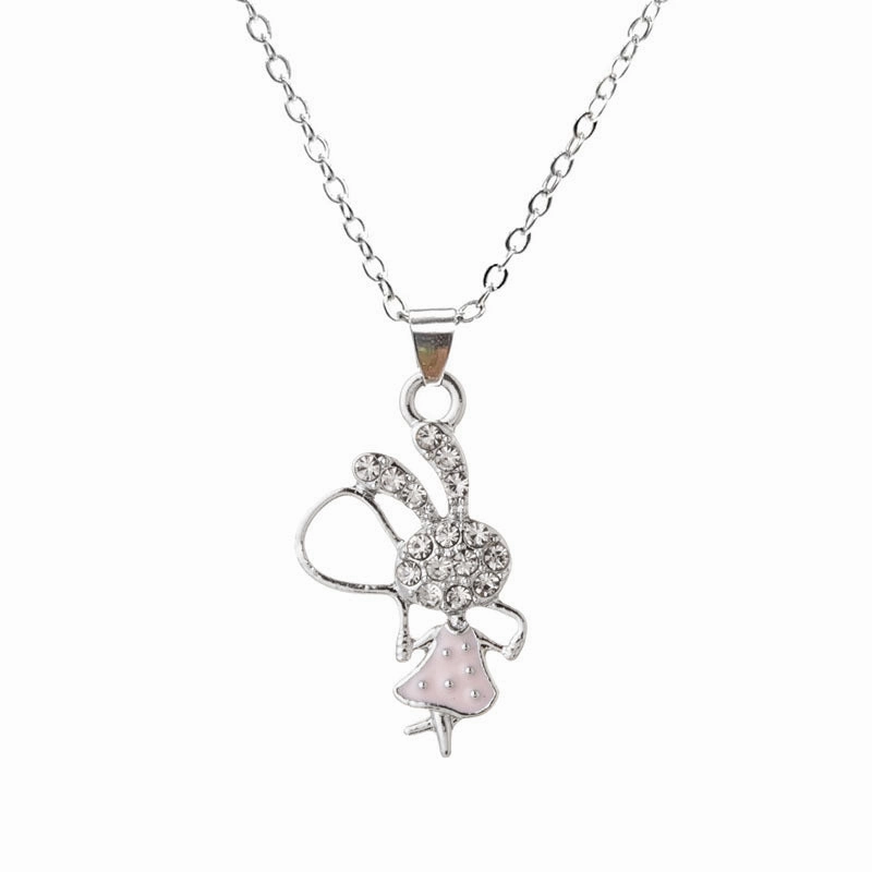 Wholesale Dancing Bunny Pendants Alloy Necklaces