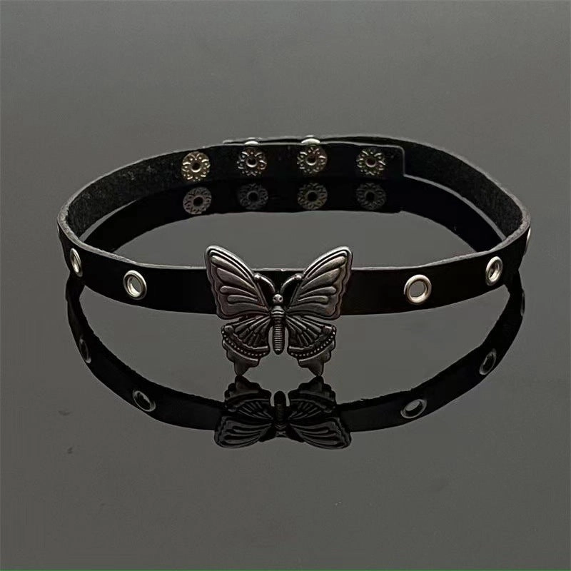 Wholesale Dark Butterfly Punk Rock Multi-Layered Leather Bracelet