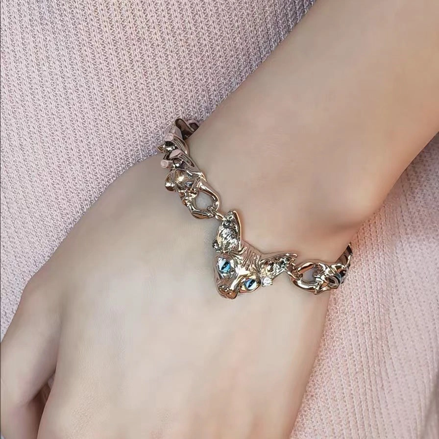 Wholesale Dark Cat Titanium Steel Bracelet