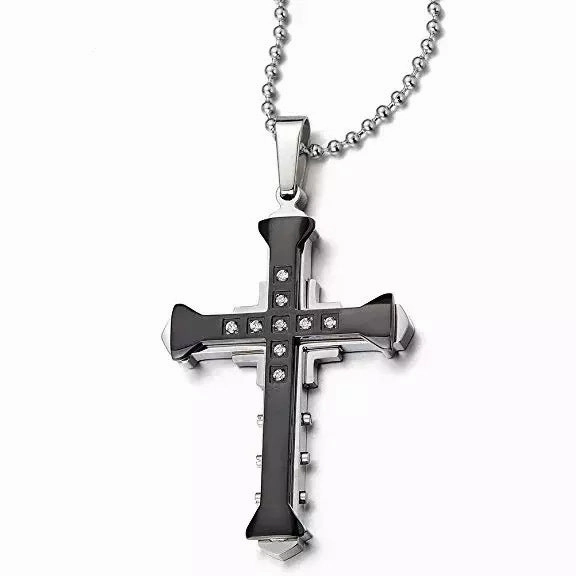 Wholesale Dark Knight with Diamond Cross Alloy Necklaces