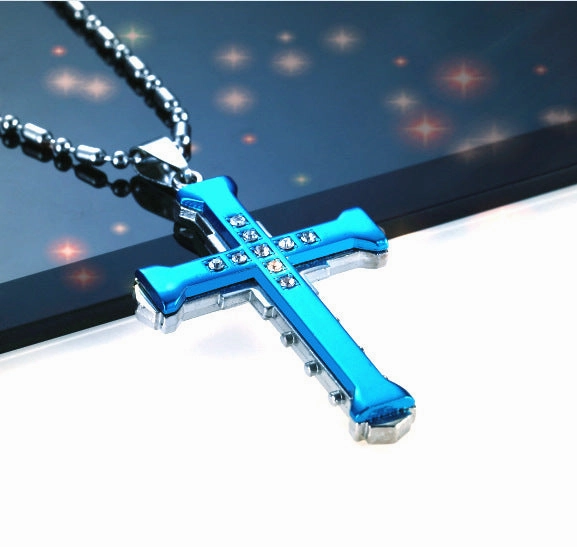 Wholesale Dark Knight with Diamond Cross Alloy Necklaces