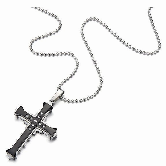 Wholesale Dark Knight with Diamond Cross Alloy Necklaces