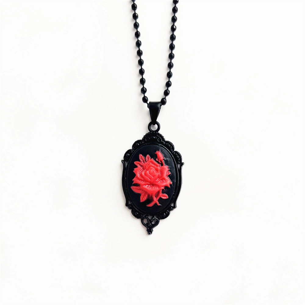 Wholesale Dark Vampire Flower Heart Mirror Alloy Necklaces