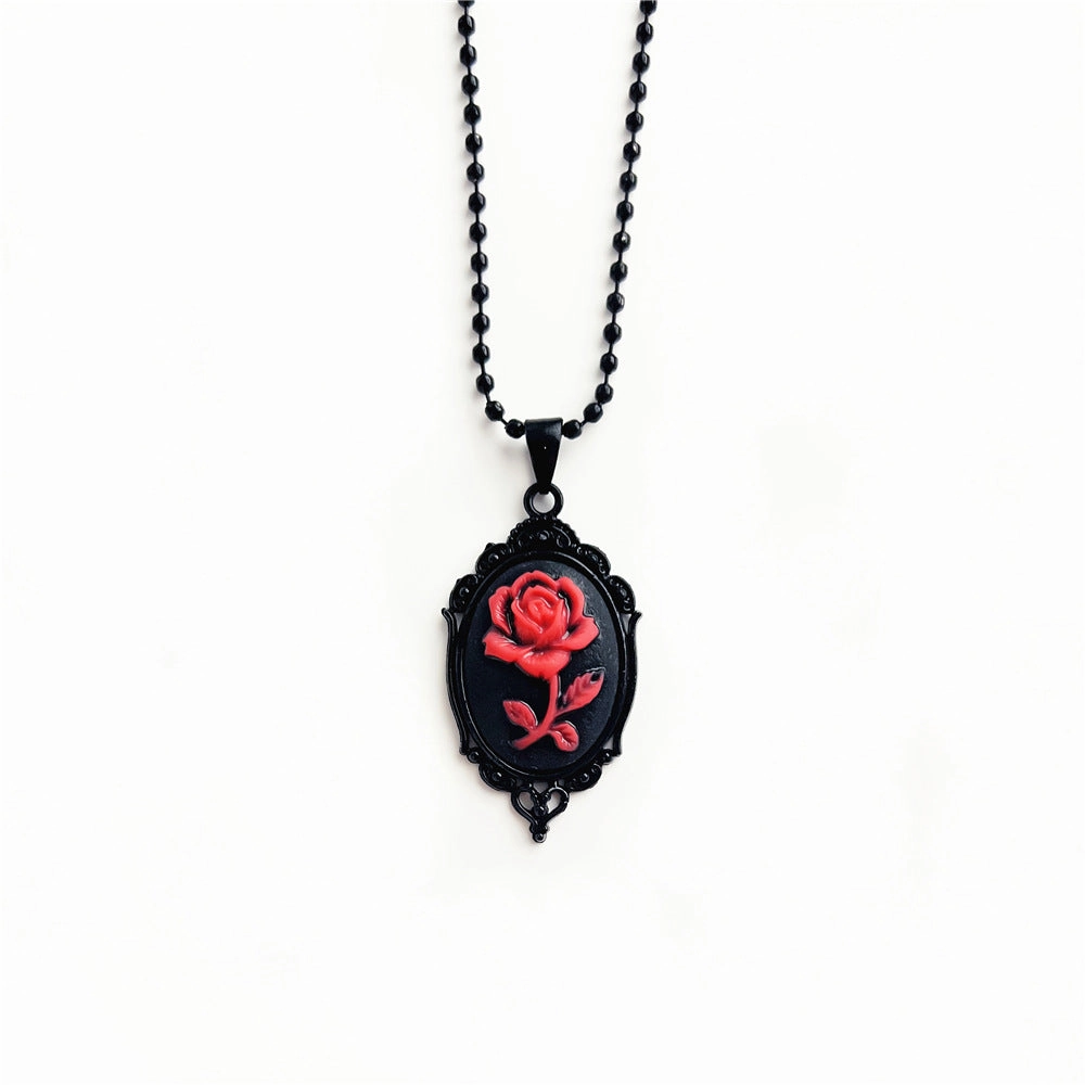 Wholesale Dark Vampire Flower Heart Mirror Alloy Necklaces