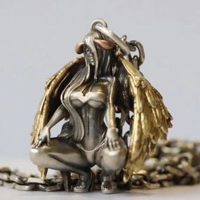 Wholesale Demon Angel Alloy Long Necklace