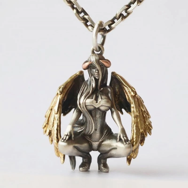 Wholesale Demon Angel Alloy Long Necklace