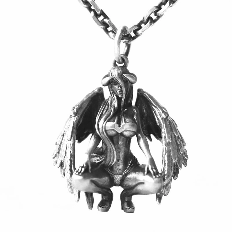 Wholesale Demon Angel Alloy Long Necklace