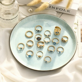 Wholesale Demon Eye Gold Plated Alloy Rings