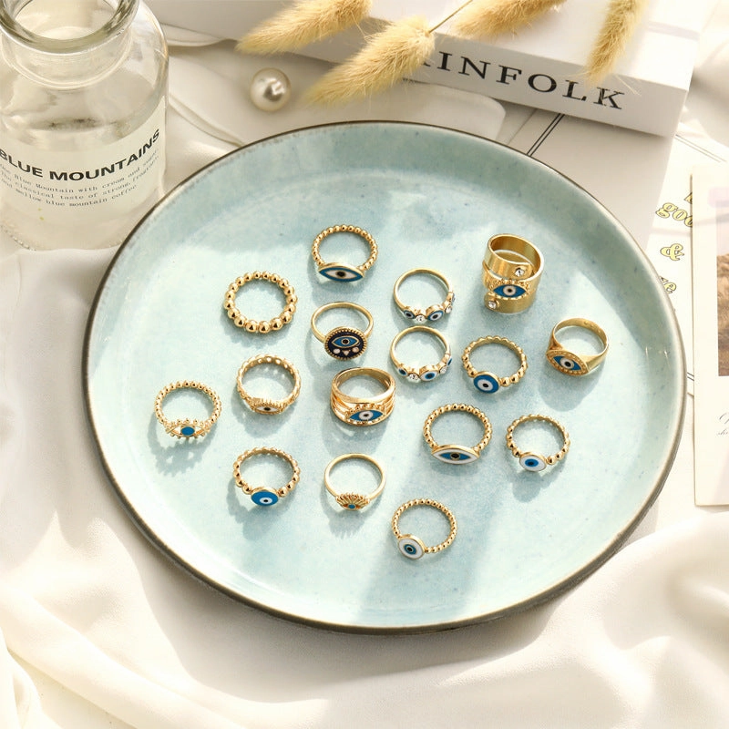 Wholesale Demon Eye Gold Plated Alloy Rings