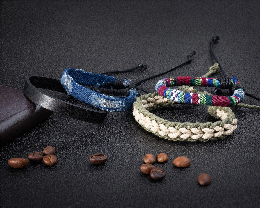 Wholesale Denim Ethnic Handmade Bracelet Set