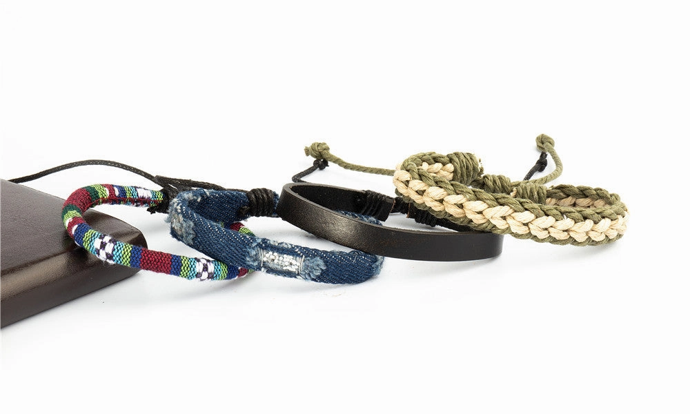 Wholesale Denim Ethnic Handmade Bracelet Set