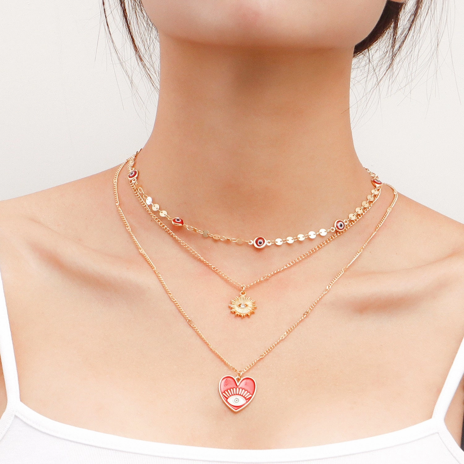 Wholesale Devil Eye Clavicle Alloy Necklaces