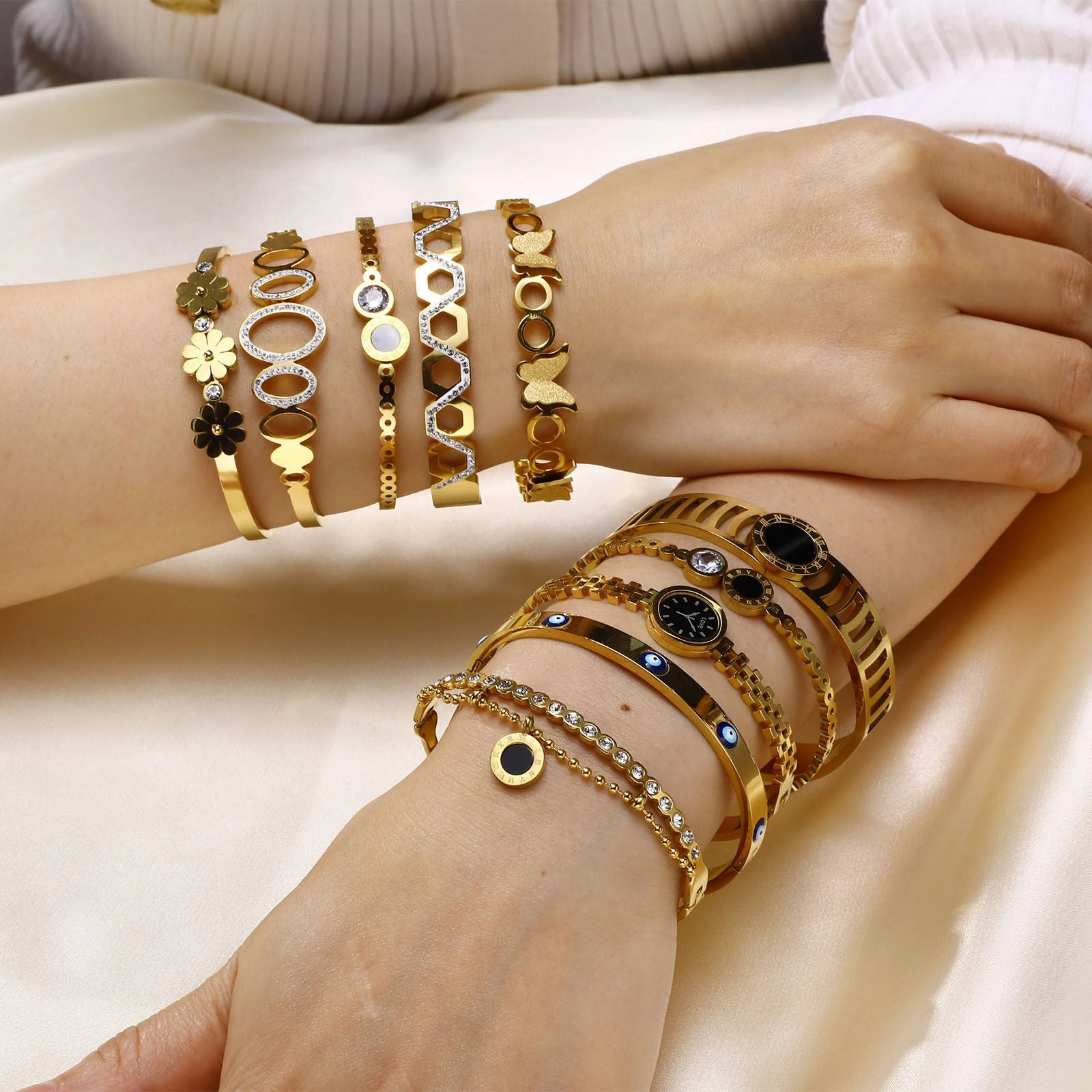 Wholesale Devil Eye Hands Stainless Steel Bracelets